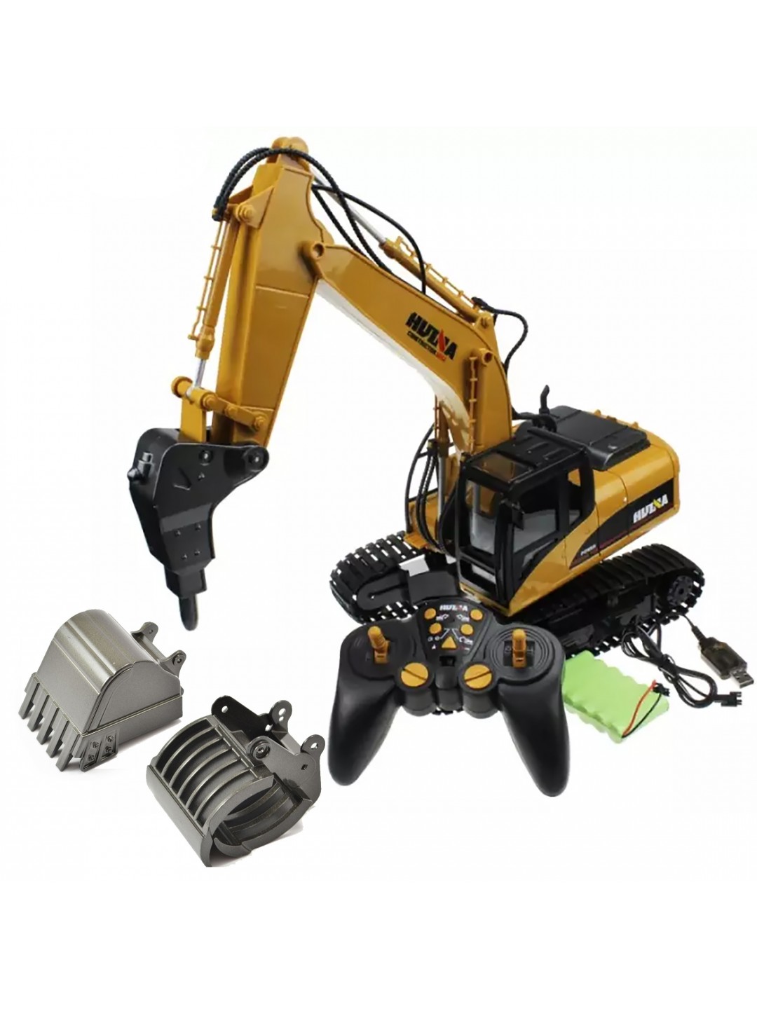 Радиоуправляемый экскаватор HUI NA 3in1 масштаб 1:14 2.4G - HN1550-60-70