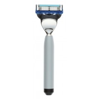 Станок для бритья IL Ceppo, FUSION, алюминий, никелированная латунь, серебристо-черный матовый цвет