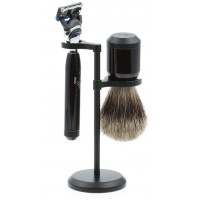 Бритвенный набор IL Ceppo: станок, помазок, подставка, черный глянцевый цвет Бритвенный набор IL Ceppo: станок, помазок, подставка, черный глянцевый цвет