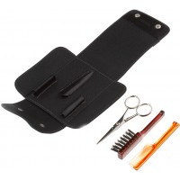 Дорожный набор для усов и бороды IL Ceppo в черном чехле: щетка, расческа, ножницы Дорожный набор для усов и бороды IL Ceppo в черном чехле: щетка, расческа, ножницы