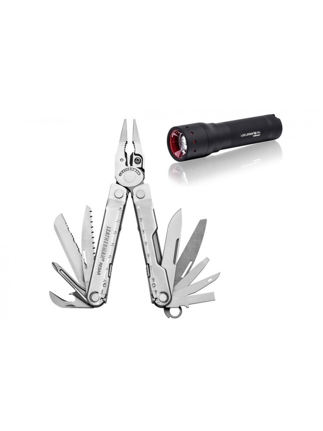 Набор мультитул Rebar + фонарь LED Lenser P7.2 Leatherman 1205