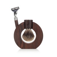 Бритвенный набор Mondial: станок, помазок, подставка; дерево Венге Бритвенный набор Mondial: станок, помазок, подставка; дерево Венге