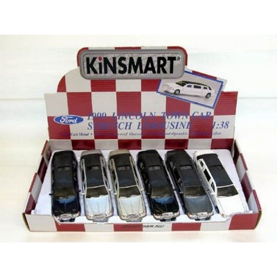 Машина Kinsmart "Lincoln Town Car Stretch Limousine" инерция (1/6шт.) 1:38 б/к