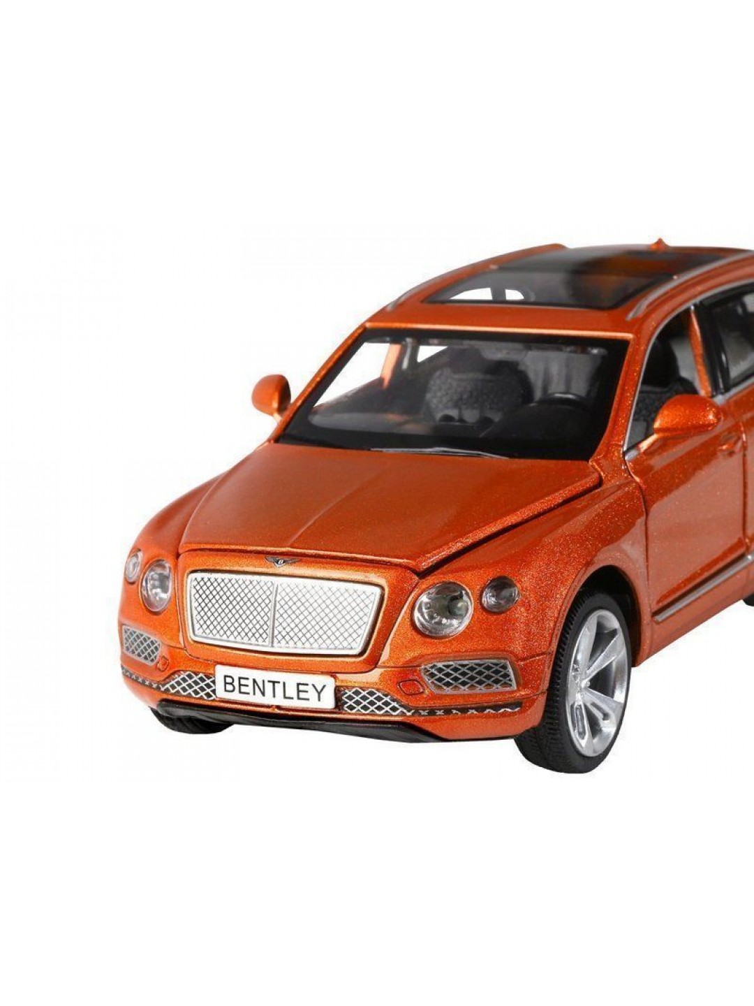 Машина "АВТОПАНОРАМА" Bentley Bentayga, оранжевый, 1/34, свет, звук, инерция, в/к 17,5*13,5*9 см