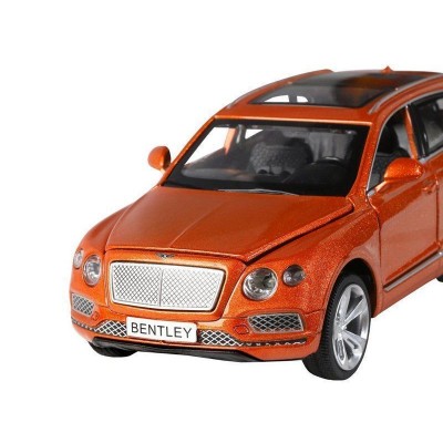 Машина "АВТОПАНОРАМА" Bentley Bentayga, оранжевый, 1/34, свет, звук, инерция, в/к 17,5*13,5*9 см