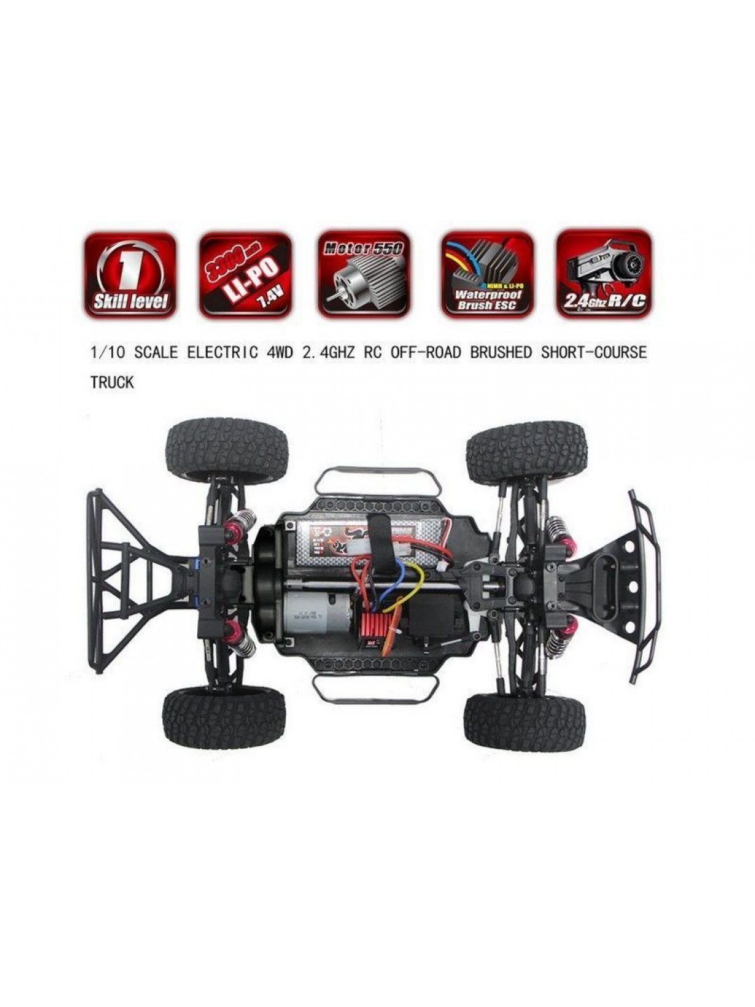 Радиоуправляемый шорт-корс Remo Hobby EX3 (красный) 4WD 2.4G 1/10 RTR