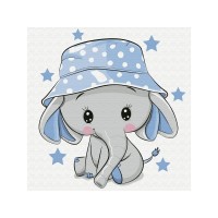Набор юного художника 20х20 Слонёнок в панамке (10 цветов)