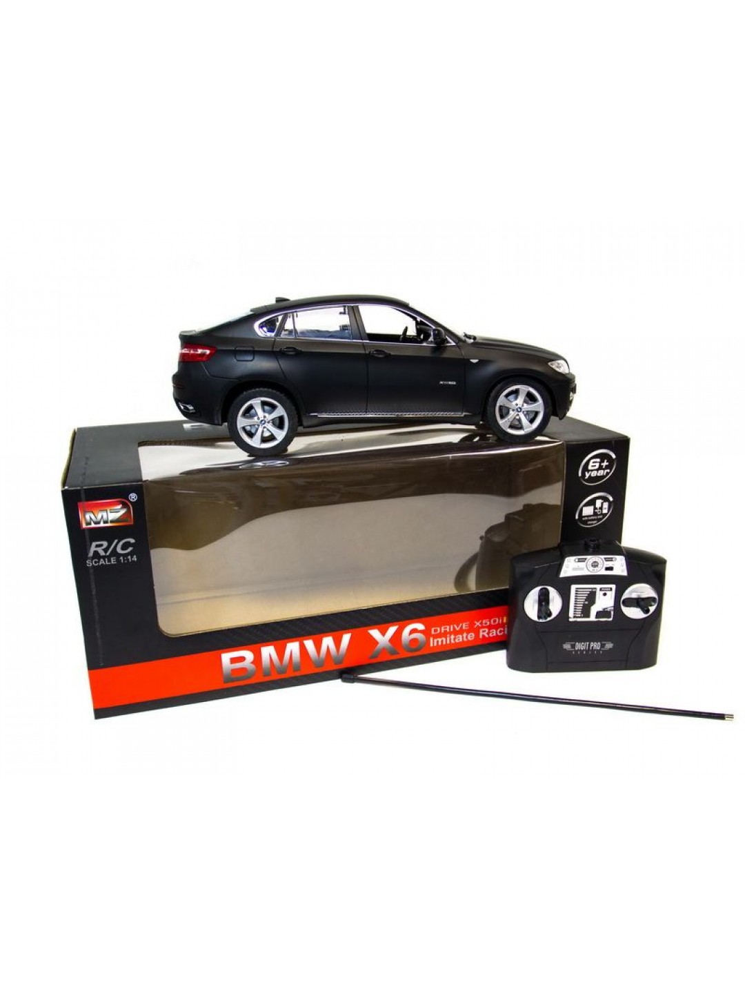 Р/У машина MZ BMW X6 2016M черный матов 1/14 + акб