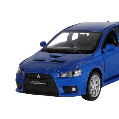 Машина "АВТОПАНОРАМА" Mitsubishi Lancer Evolution, синий, 1/32, свет, звук, в/к 17,5*12,5*6,5 см