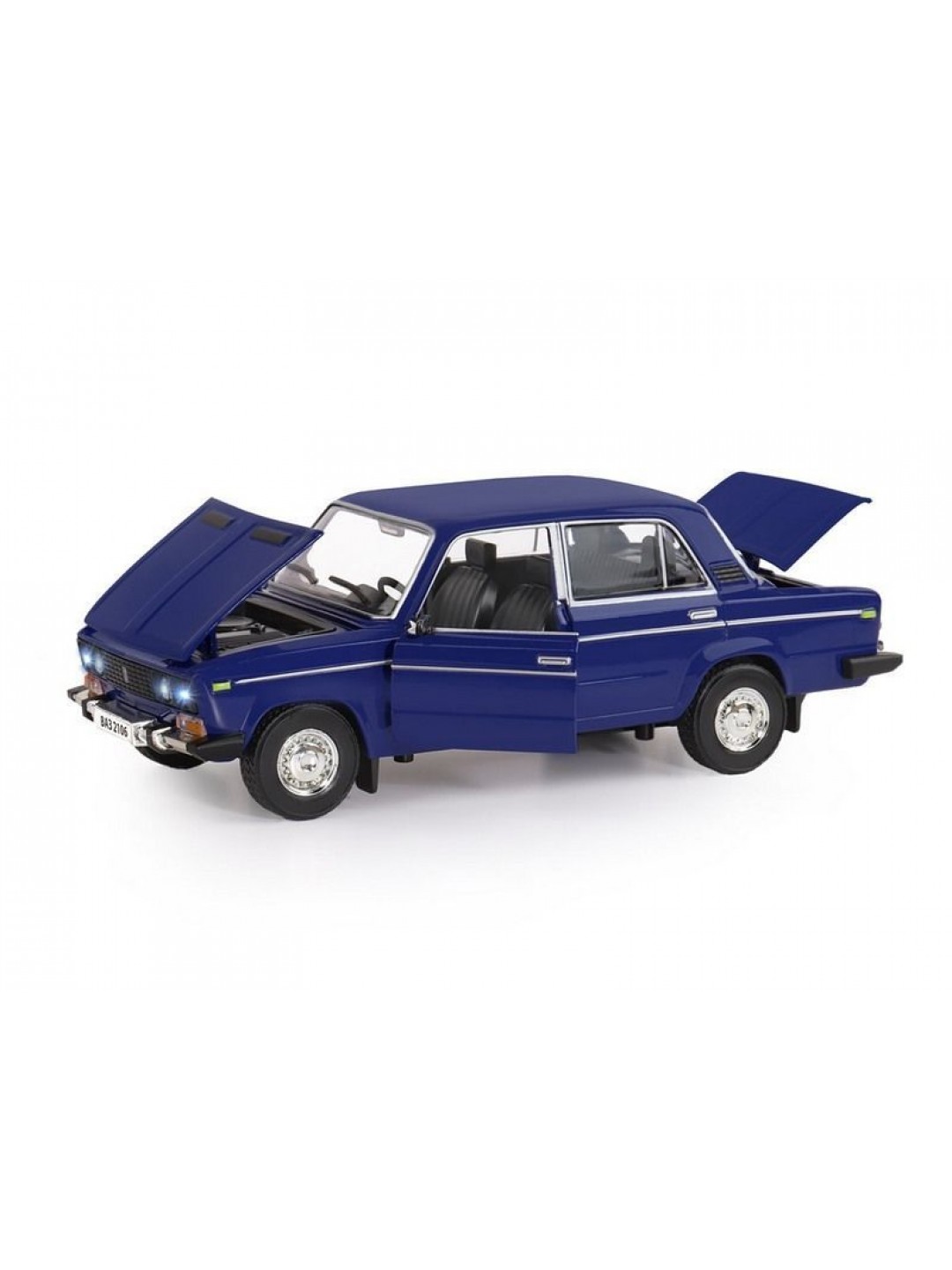 Машина "АВТОПАНОРАМА" ВАЗ 2106, 1/22, синий, инерция, в/к 24,5*12,5*10,5 см