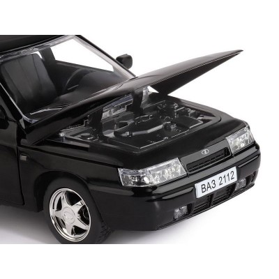 Машина "АВТОПАНОРАМА" ВАЗ 2112, 1/22, черный, инерция, в/к 24,5*12,5*10,5 см