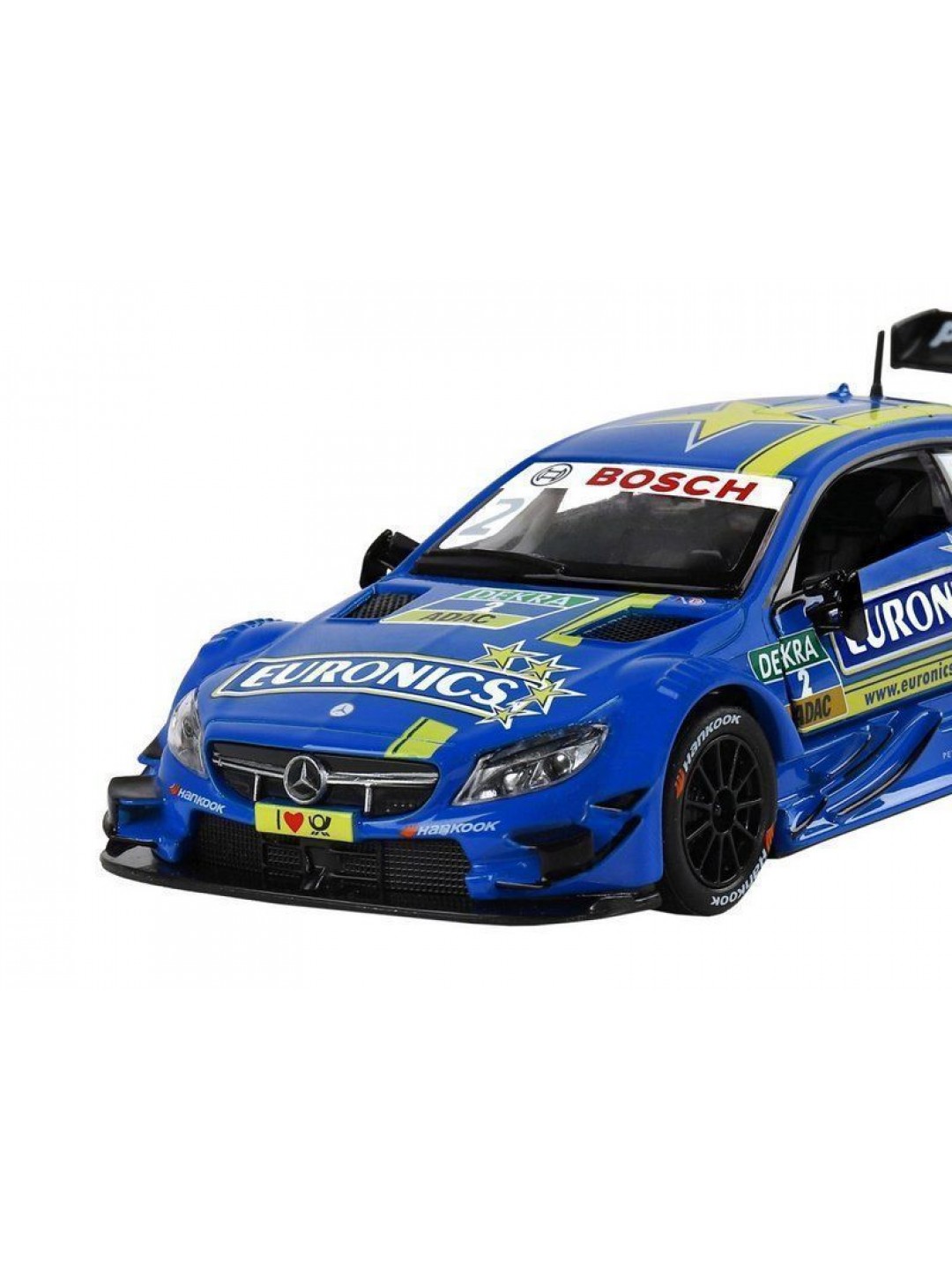 Машина "АВТОПАНОРАМА" Mercedes-AMG C 63 DTM, синий, 1/32, свет, звук, инерция, в/к 17,5*12,5*6,5 см