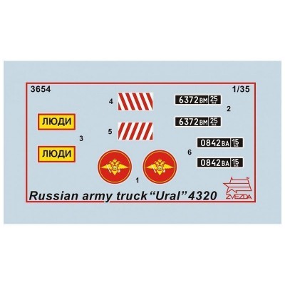 Сборная модель ZVEZDA Российский армейский грузовик Урал-4320, 1/35