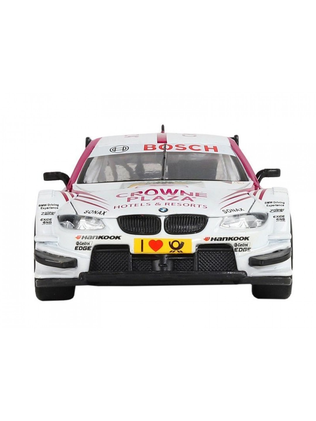 Машина "АВТОПАНОРАМА" BMW M3 DTM, белый-розовый, 1/32, свет, звук, инерция, в/к 17,5*13,5*9 см