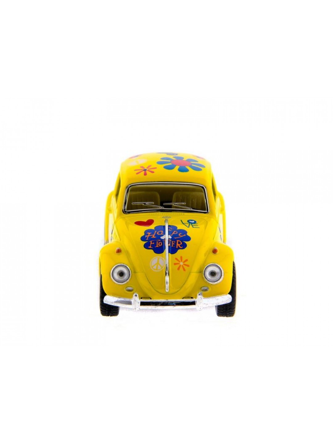 Машина Kinsmart 1967 Volkswagen Classical Beetle with printing инерция (1/12шт.) 1:32 б/к