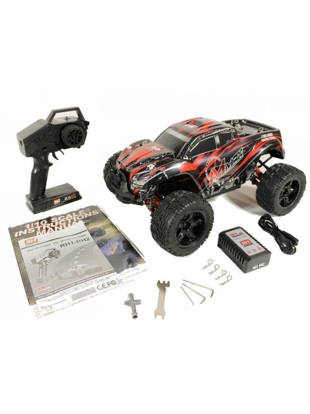 Радиоуправляемый монстр Remo Hobby MMAX UPGRADE (красный) 4WD 2.4G 1/10 RTR