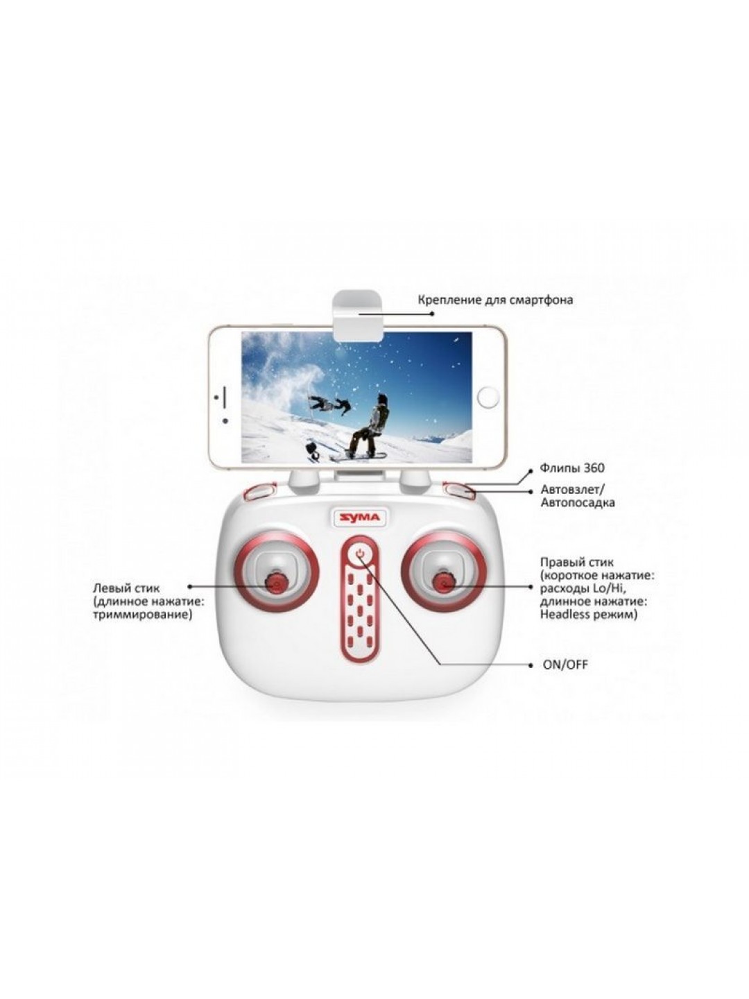 Р/У квадрокоптер Syma X8SW с FPV трансляцией Wi-Fi, барометр 2.4G RTF