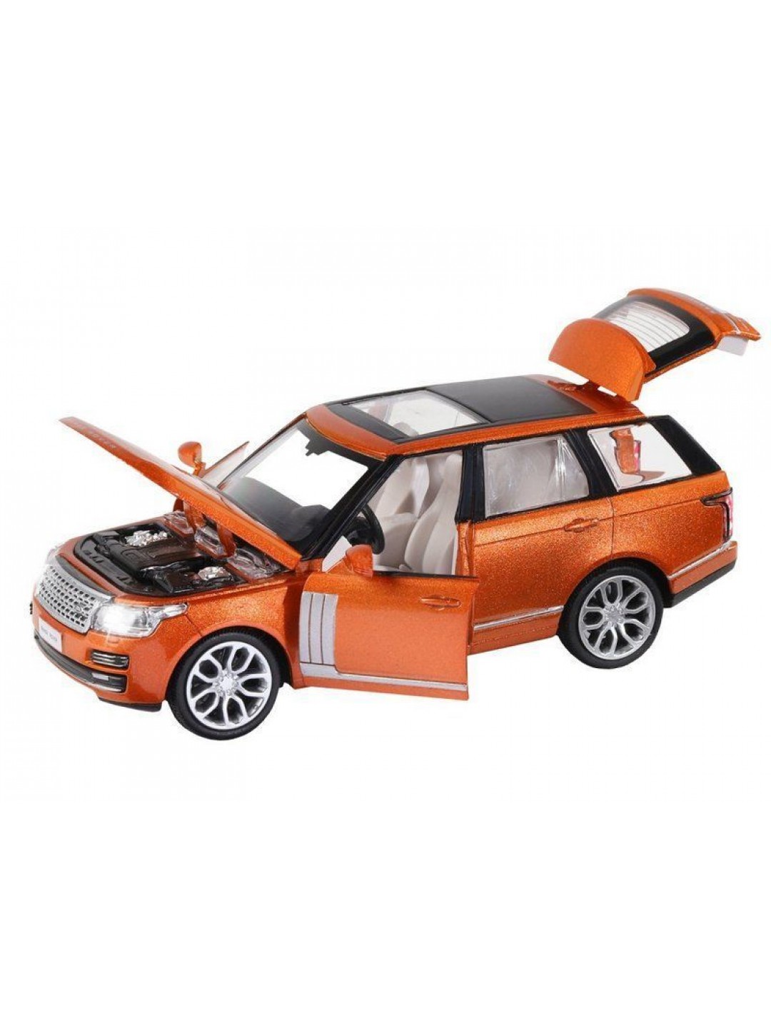 Машина "АВТОПАНОРАМА" 2013 Range Rover, оранжевый, 1/34, свет, звук, инерция, в/к 17,5*13,5*9 см