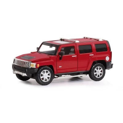 Машина "АВТОПАНОРАМА" Hummer H3, красный, 1/24, свет, звук, в/к 24,5*12,5*10,5 см