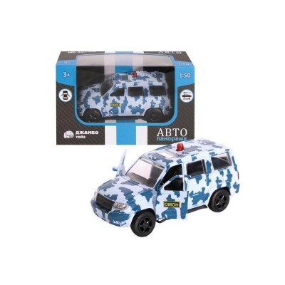 Машина "АВТОПАНОРАМА" "ОМОН", хаки, 1/50, инерция, в/к 12*7*5,5 см
