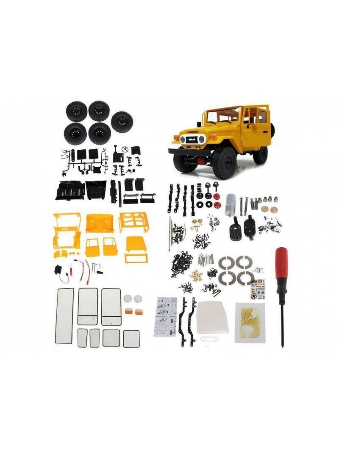 Радиоуправляемая машина WPL японский внедорожник FJ40 (желтая) 4WD 2.4G 1/16 KIT