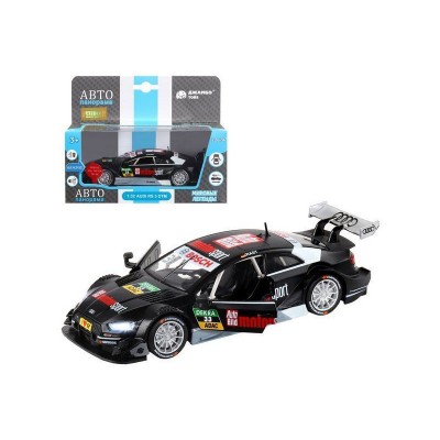 Машина "АВТОПАНОРАМА" Audi RS 5 DTM, черный матовый, 1/32, свет, звук, инерция, в/к 17,5*13,5*9 см