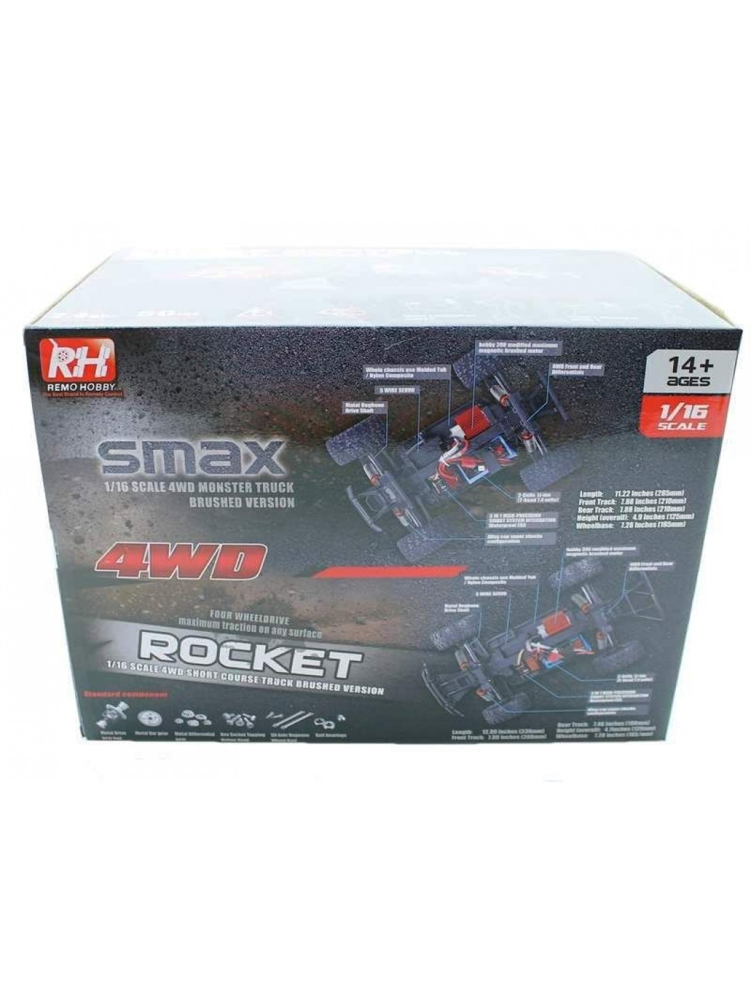 Радиоуправляемый шорт-корс Remo Hobby Rocket Brushless (оранжевый) 4WD 2.4G 1/16 RTR