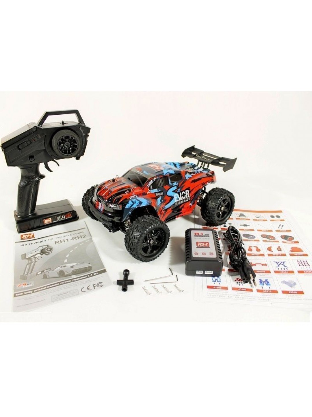 Радиоуправляемая трагги Remo Hobby S EVO-R (красный) 4WD 2.4G 1/16 RTR