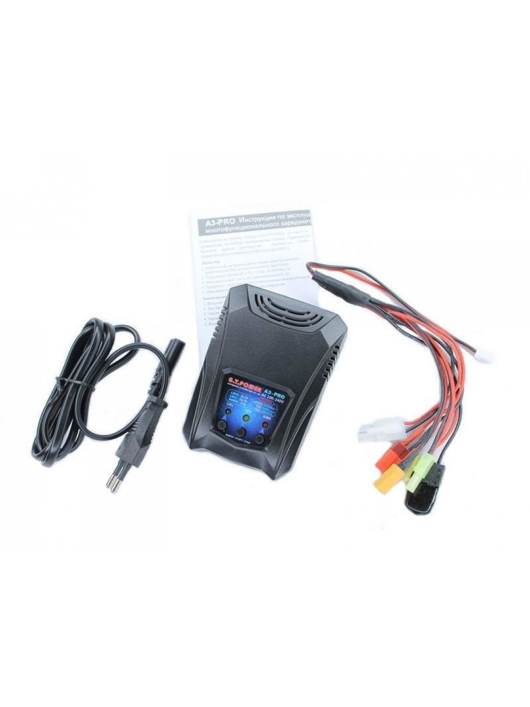 Универсальное З/У G.T.Power A3PRO-V1 LiPo/NiMh (220В/2A/2-3S) T-plug/TRX/Tamiya/Mini Tamiya/XT60
