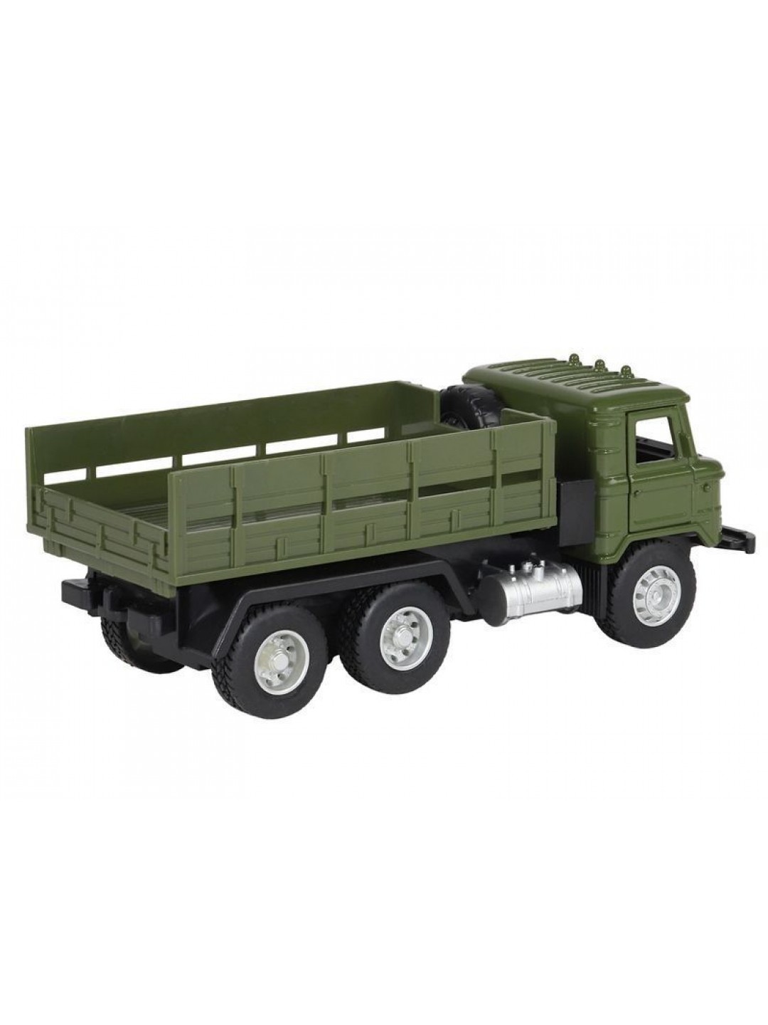 Машина "АВТОПАНОРАМА" "Грузовик", хаки, 1/32, свет, звук, инерция, в/к 24*8*10 см