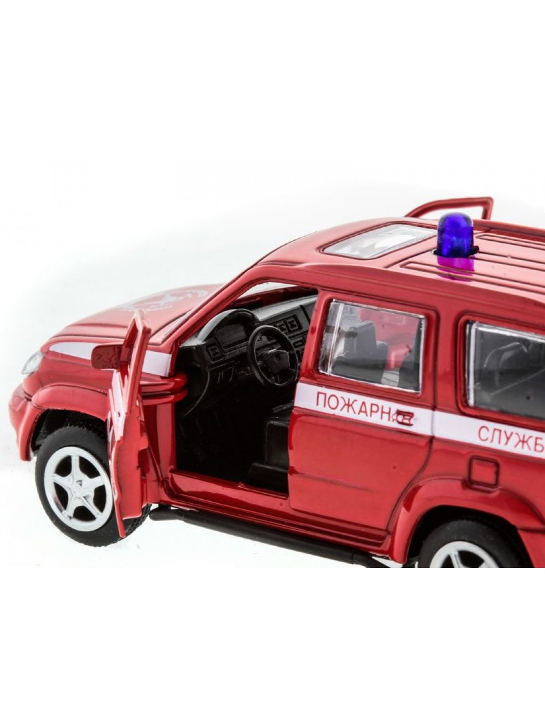 Машина "АВТОПАНОРАМА" инерц. УАЗ Патриот (пожарная) 1/50, в/к 12*7*5,5 см