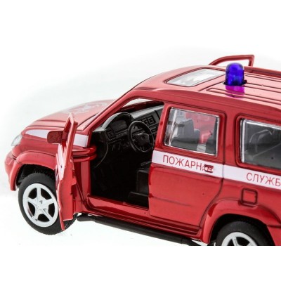 Машина "АВТОПАНОРАМА" инерц. УАЗ Патриот (пожарная) 1/50, в/к 12*7*5,5 см