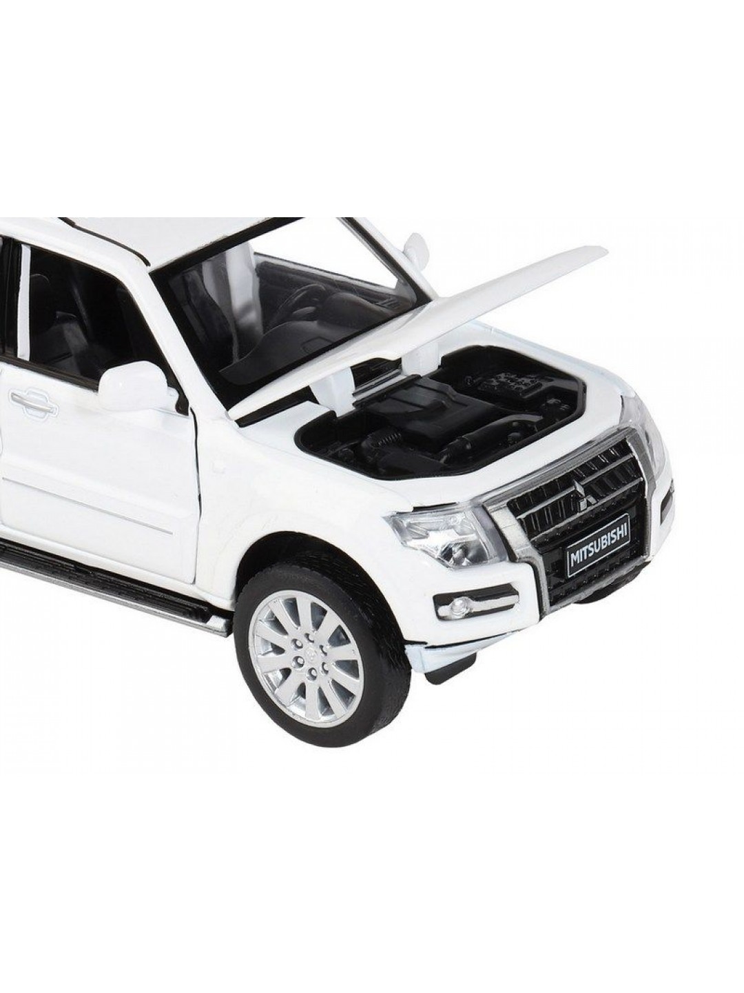 Машина "АВТОПАНОРАМА" Mitsubishi Pajero 4WD Tubro, белый, 1/33, свет, звук, в/к 17,5*13,5*9 см