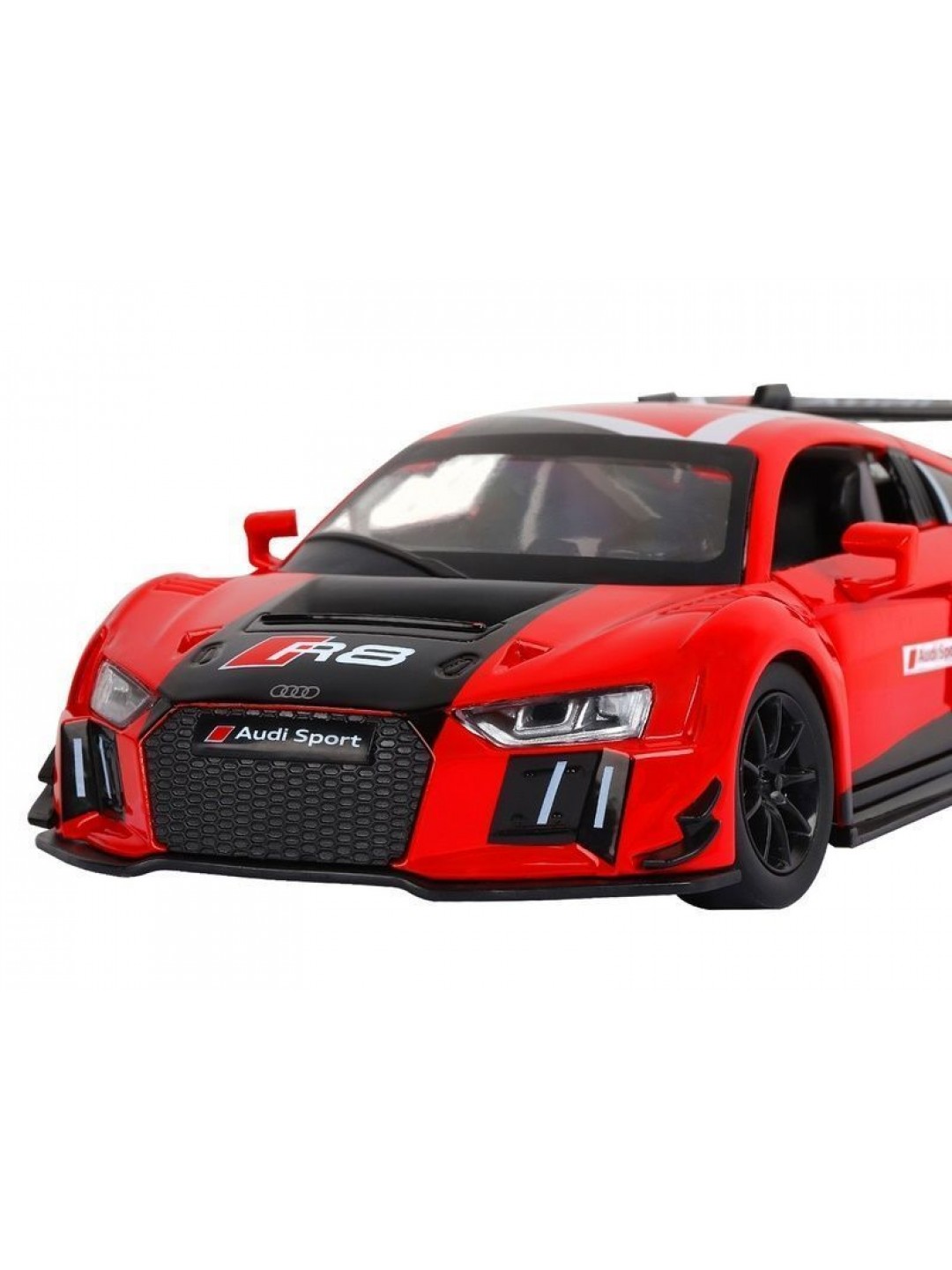 Машина "АВТОПАНОРАМА" Audi R8 LMS, красный, 1/24, свет, звук, в/к 24,5*12,5*10,5 см