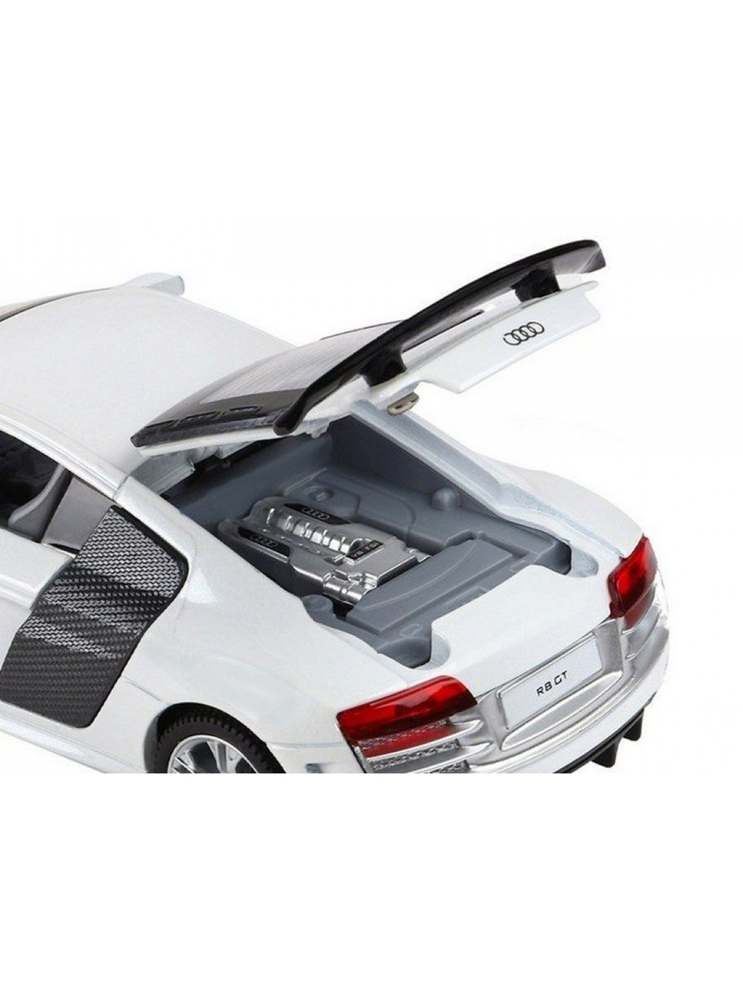 Машина "АВТОПАНОРАМА" Audi R8 GT, белый, 1/32, свет, звук, инерция, в/к 17,5*13,5*9 см
