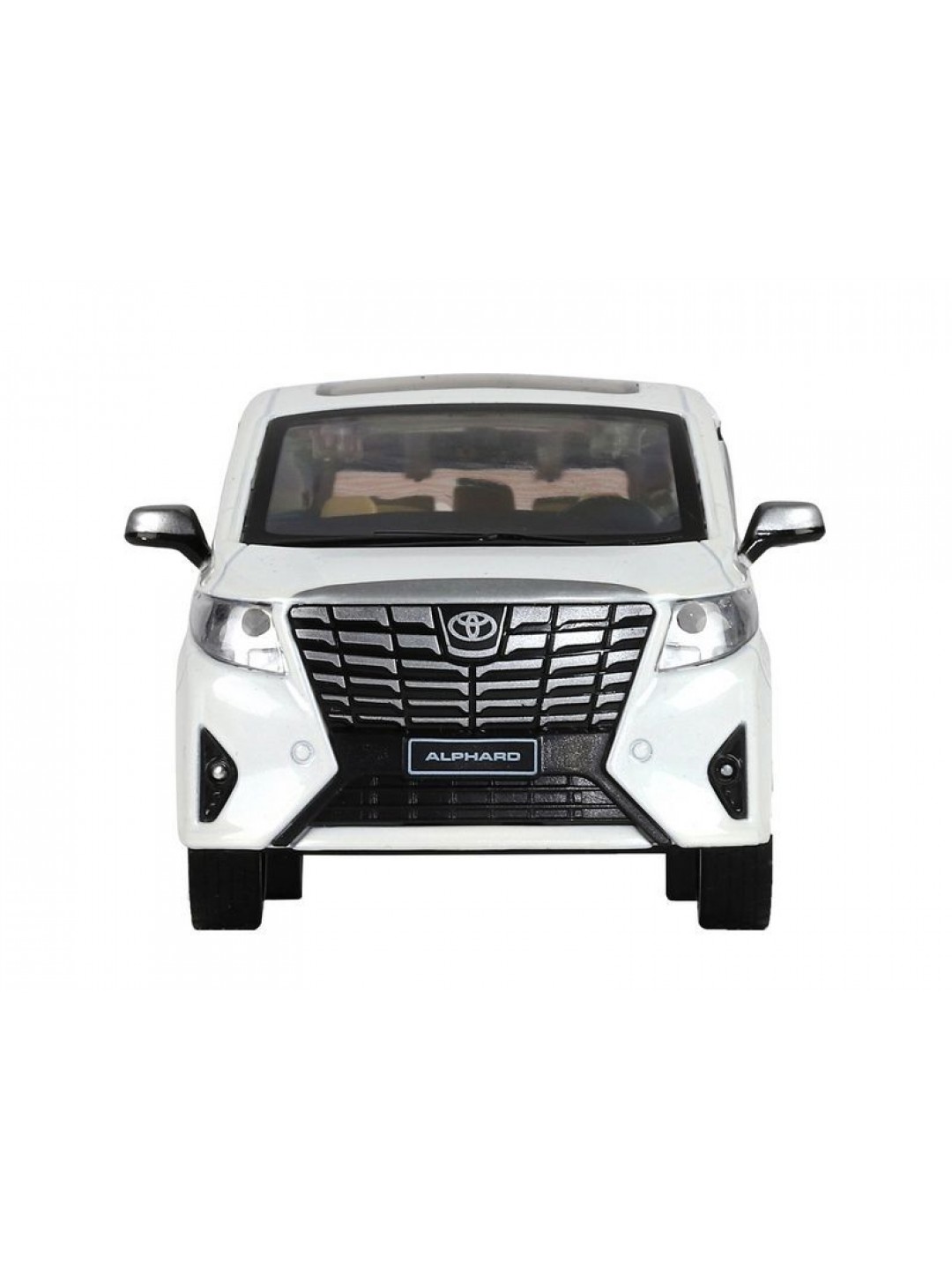 Машина "АВТОПАНОРАМА" Toyota Alphard, белый, 1/29, свет, звук, инерция, в/к 20*10*11 см