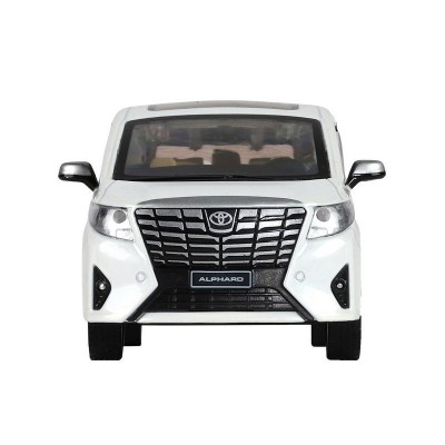 Машина "АВТОПАНОРАМА" Toyota Alphard, белый, 1/29, свет, звук, инерция, в/к 20*10*11 см