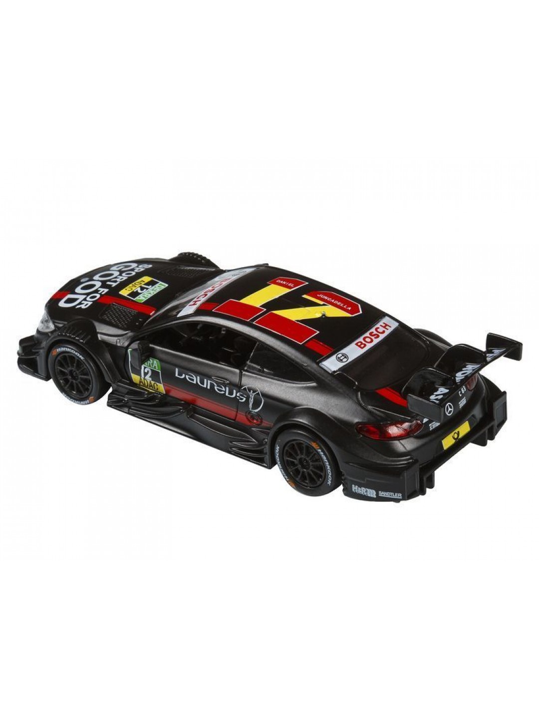 Машина "АВТОПАНОРАМА" Mercedes-AMG C 63 DTM, черный, 1/42, инерция, откр двери, в/к 17,5*12,5*6,5