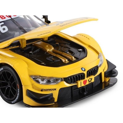 Машина "АВТОПАНОРАМА" BMW M4, желтый, 1/24, свет, звук, в/к 24,5*12,5*10,5 см