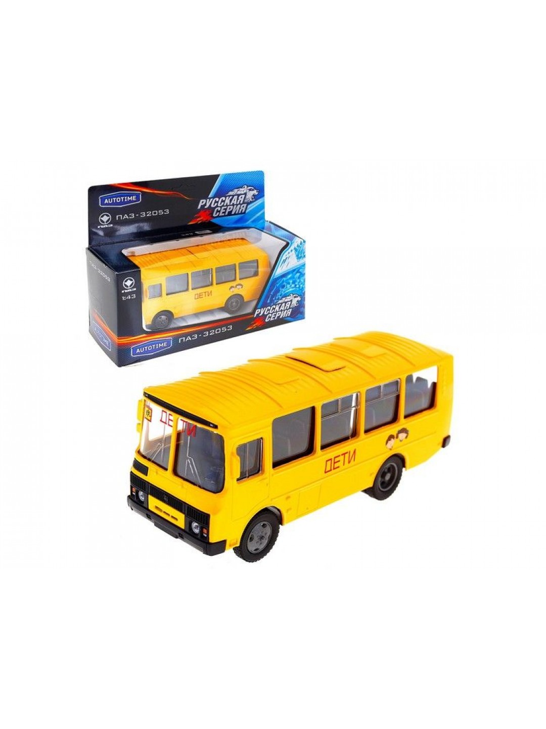 Машина Autotime "ПАЗ-32053" школьный автобус 1:43