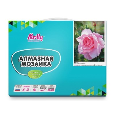 Алмазная мозаика 15х20 ЦВЕТОК РОЗЫ (11 цветов)