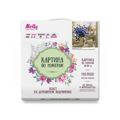 Картина по номерам 30х30 Вид из окна (18 цветов)