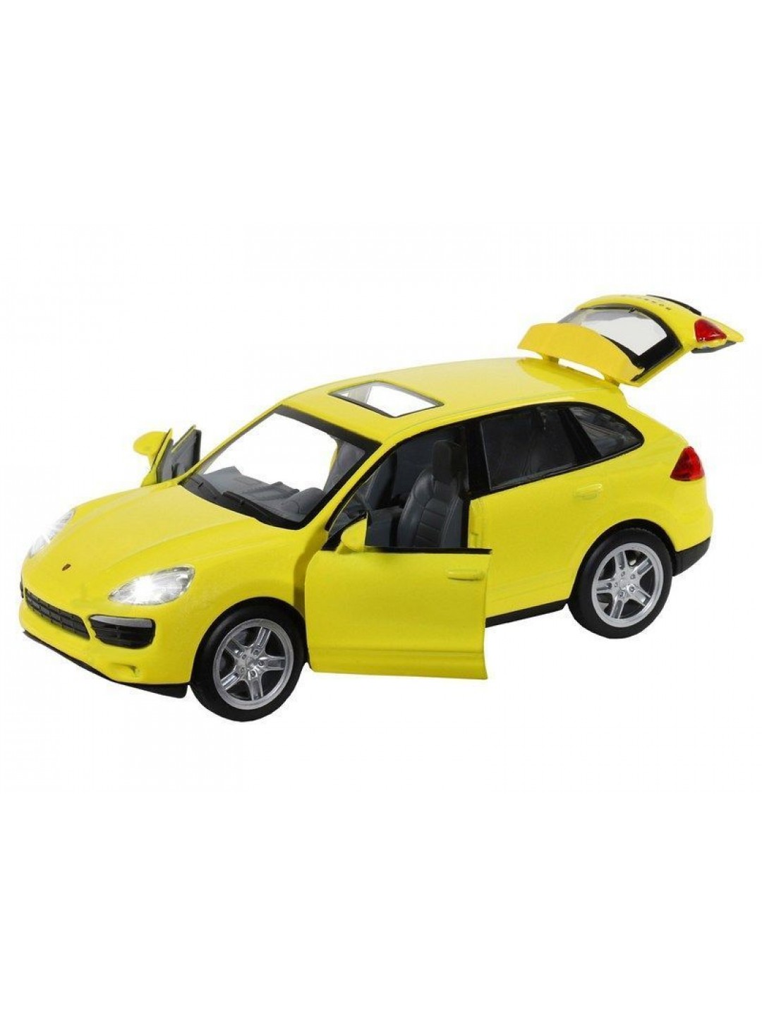 Машина "АВТОПАНОРАМА" Porsche Cayenne S, желтый, 1/32, свет, звук, инерция, в/к 17,5*13,5*9 см