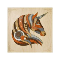 МАРКЕТРИ Картина на дереве 25X25 ЧУДЕСНЫЙ ЕДИНОРОГ МАРКЕТРИ Картина на дереве 25X25 ЧУДЕСНЫЙ ЕДИНОРОГ