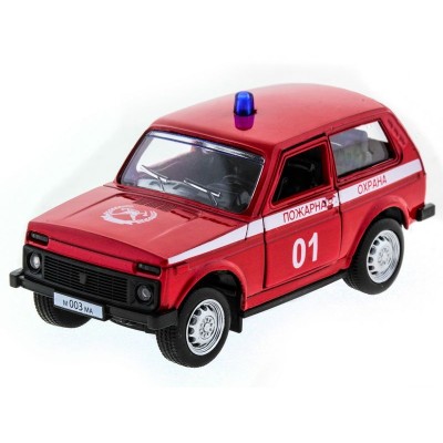 Машина "АВТОПАНОРАМА" инерц. ВАЗ 2121 1/50, в/к 12*7*5,5 см, красная