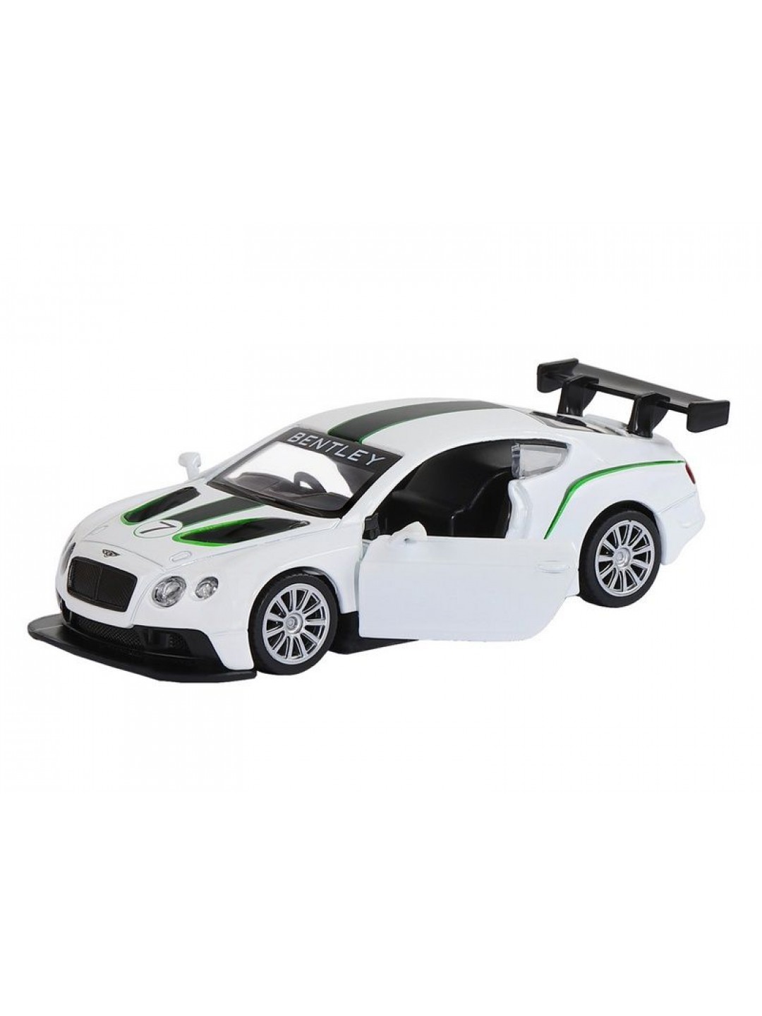 Машина "АВТОПАНОРАМА" Bentley Continental GT3, белый, 1/43, инерция, в/к 17,5*12,5*6,5 см