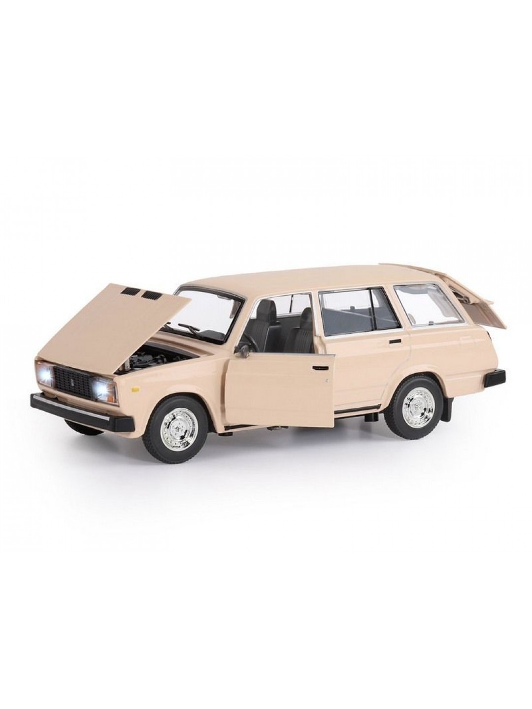 Машина "АВТОПАНОРАМА" ВАЗ 2104, бежевый, 1/24, инерция, в/к 24,5*12,5*10,5 см