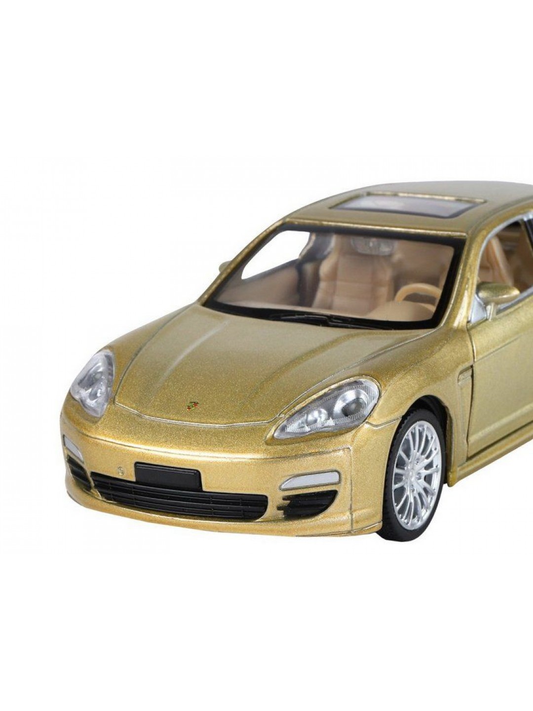 Машина "АВТОПАНОРАМА" Porsche Panamera S, золотой, 1/32, свет, звук, инерция, в/к 17,5*13,5*9 см