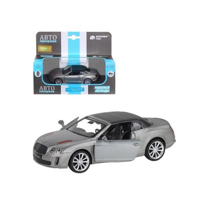 Машина "АВТОПАНОРАМА" Bentley Supersport ISR серый, 1/43, инерция, в/к 17,5*12,5*6,5 см