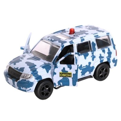 Машина "АВТОПАНОРАМА" "ОМОН", хаки, 1/50, инерция, в/к 12*7*5,5 см
